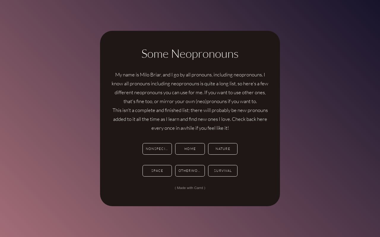 Some of My Neopronouns